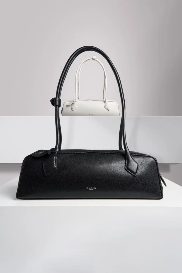 Alaia le teckel small goat leather women's white shoulder bag 190162 - photo 3