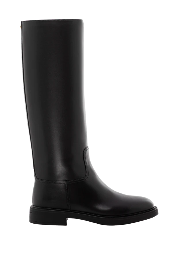 Women's Ascott Black Leather Round Toe Boots - photo 1