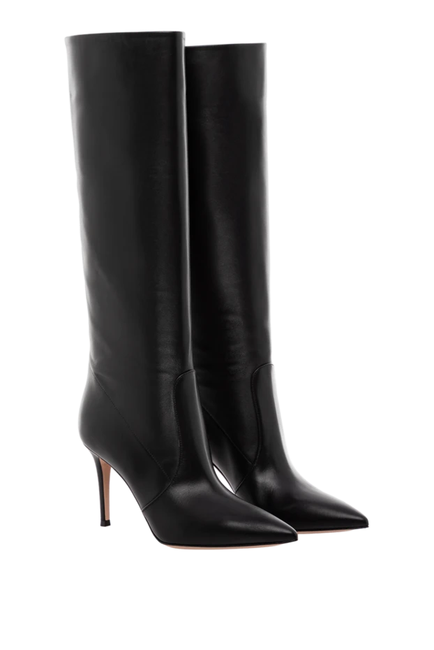 Gianvito Rossi женские остроносые ботинки hansen из черной кожи на шпильке 190166 - фото 3