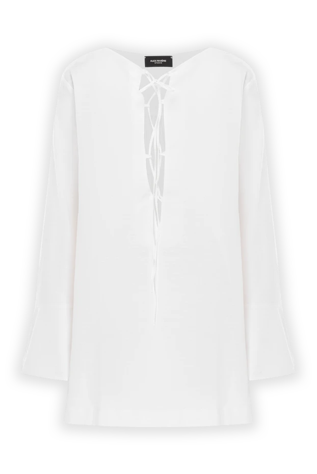 Женская блуза из смеси хлопка и шелка с расклешенными рукавами
- фото 1