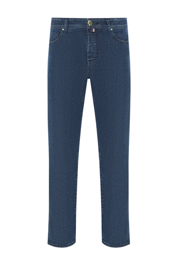 Men's cotton jeans with a straight cut and wear-resistant fabric - photo 1