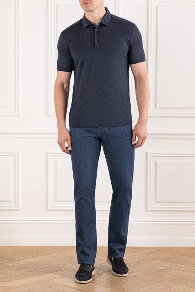 Jacob Cohen джинсы мужские хлопковые с прямым кроем и износостойкой тканью 190192 - фото 2