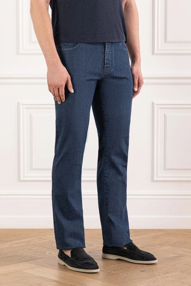 Jacob Cohen джинсы мужские хлопковые с прямым кроем и износостойкой тканью 190192 - фото 3