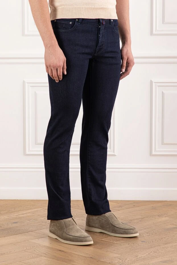 Jacob Cohen джинсы мужские хлопковые глубокого синего цвета с пятью карманами 190196 - фото 3