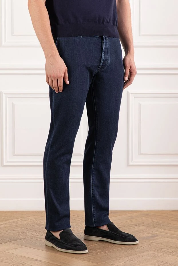 Jacob Cohen джинсы мужские универсальные тёмные с комфортным поясом 190197 - фото 3