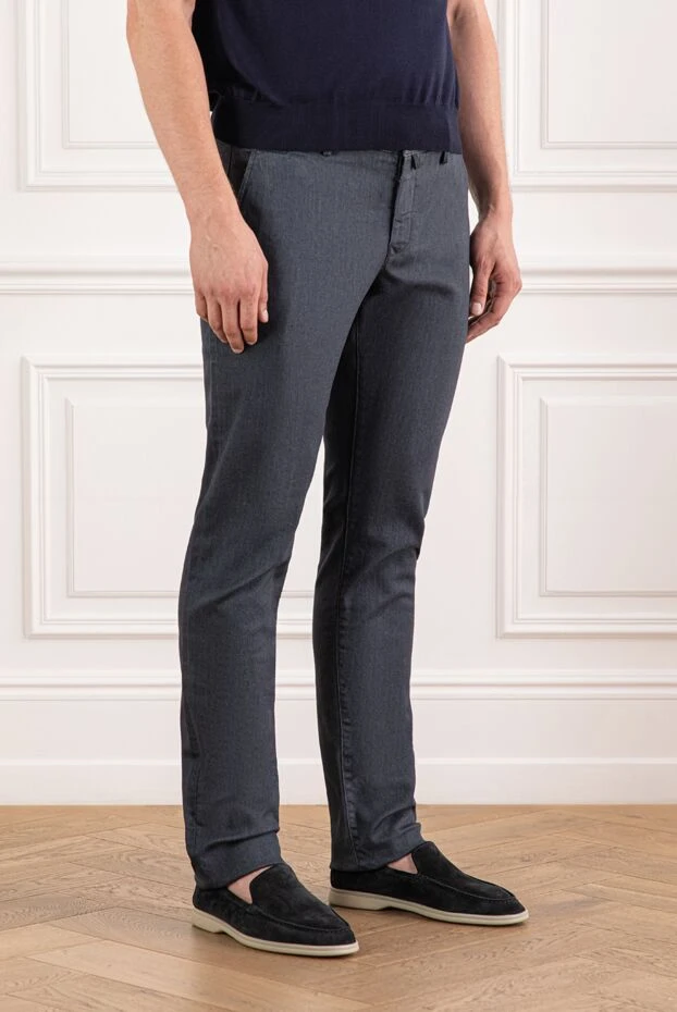 Jacob Cohen джинсы мужские серые из плотного денима со строгой посадкой 190199 - фото 3