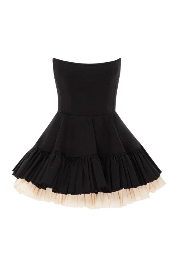 Fleur de Paris декоративті флунстары бар, мақтадан жасалған қара көйлек 190202 - фото 1