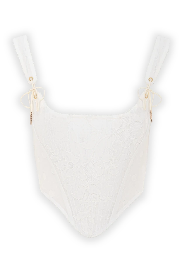 Белый кружевной корсет с цветочным узором на молнии
- фото 1
