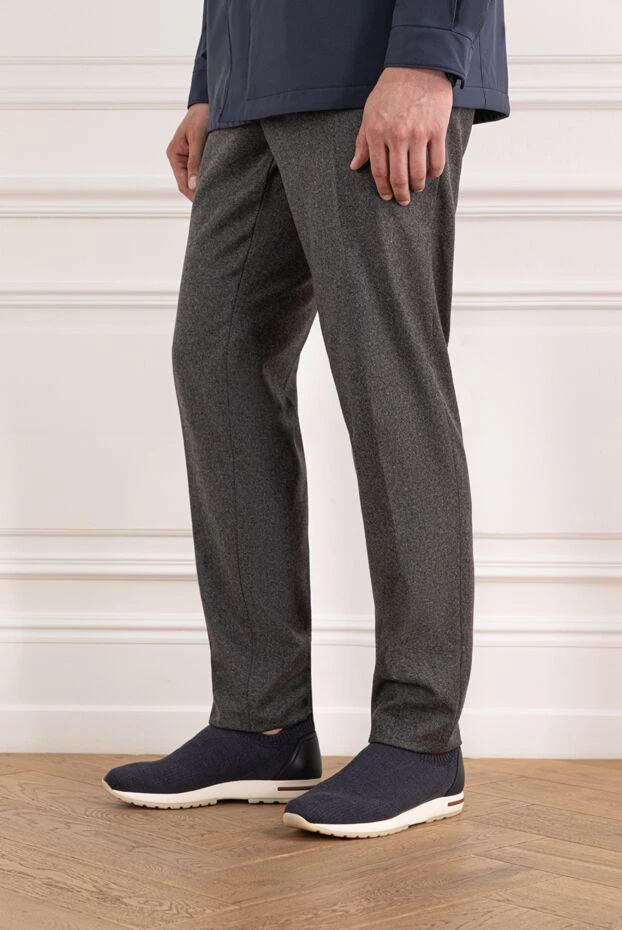 Loro Piana 360 lp flexy walk ultralight wool calfskin trim grey 190213 - photo 2