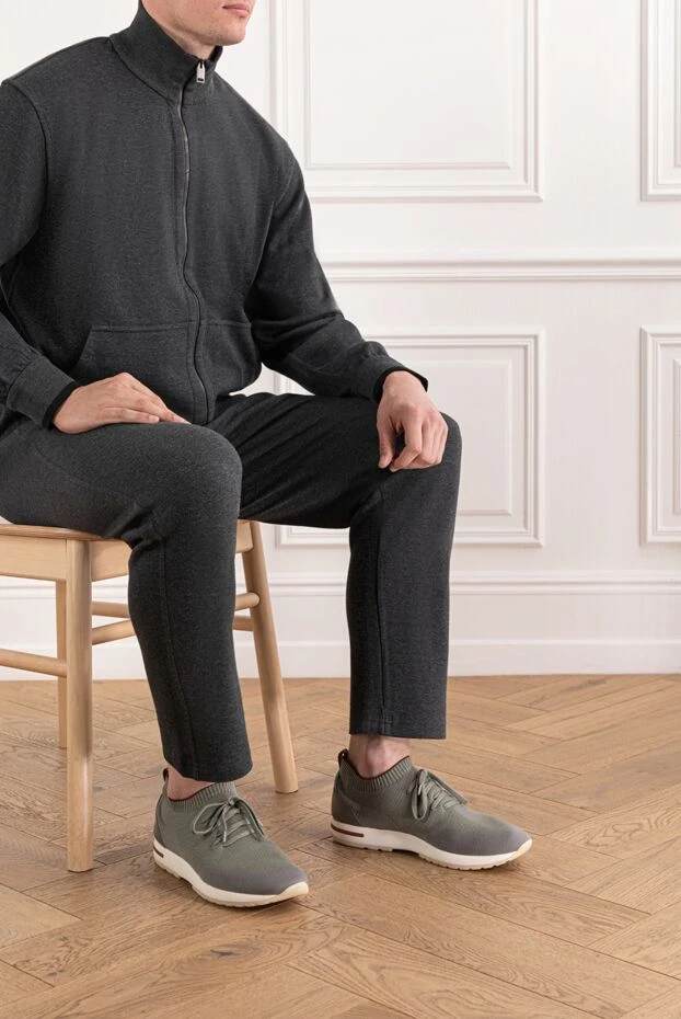 Loro Piana 360 lp flexy walk wish double layer wool sneakers green 190214 - photo 3