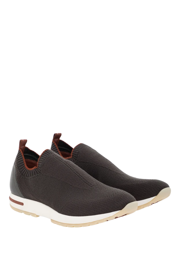 Loro Piana 360 lp flexy walk ultralight wool leather trim grey 190216 - photo 3