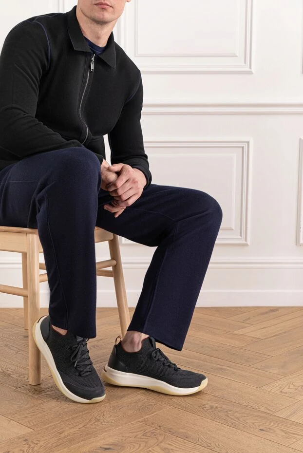 Loro Piana sneakers 410 lp wool knit with suede on the toe gray 190217 - photo 3