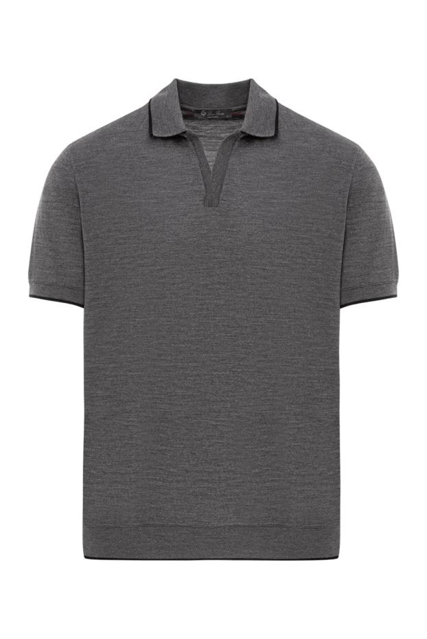 Жұмсақ жүннен жасалған жейдедегі түймесіз жағасы бар Вайтаки сұр поло жейде - фото 1