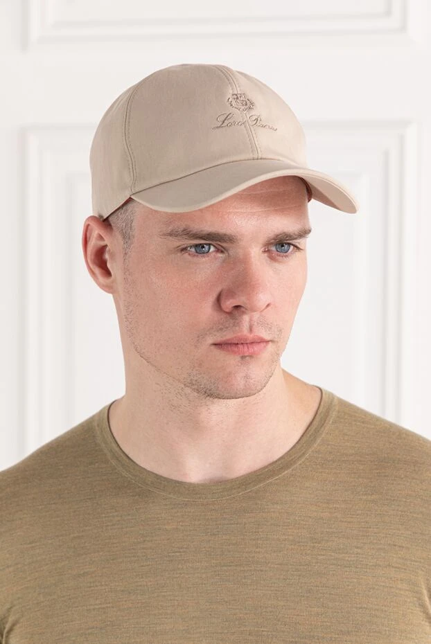 Loro Piana бейсболка в приглушенном бежевом оттенке c вышитым тональным логотипом 190227 - фото 3