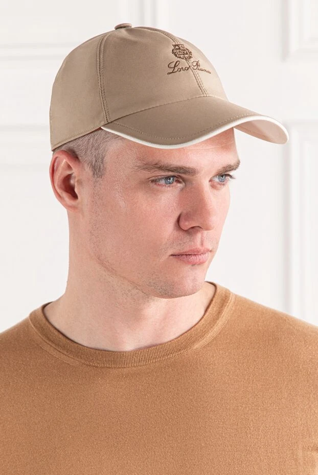 Loro Piana бежевая бейсболка из шести сегментов из микрофибры wind 190229 - фото 3