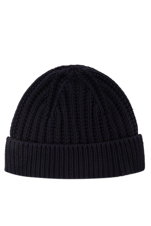 Loro Piana мужская синяя шапка moltrasio со сложенными полями и классическим ребристым узором. 190230 - фото 3