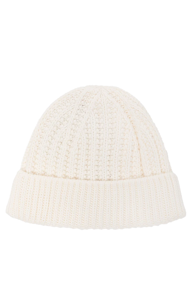 Loro Piana ерлерге арналған ақ мольтрасио қалпағы жиегі бүктелген және классикалық қырлы өрнегі бар. 190234 - фото 3