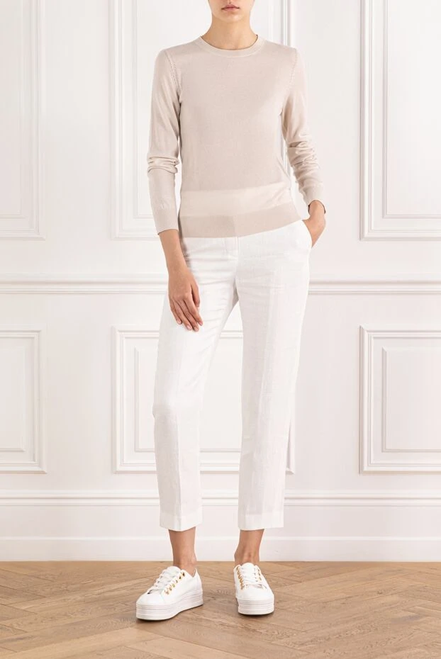 Бежевый Piuma мойынға арналған секіргіш ең жақсы және жұмсақ кашемирден жасалған - фото 2