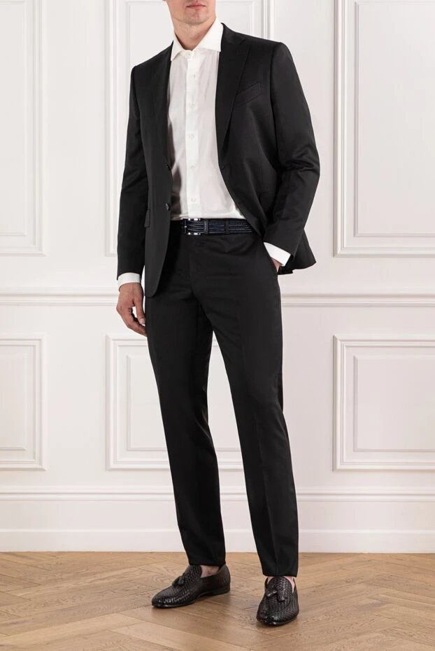 Sartoria Latorre костюм мужской шерстяной черный однобортный классический 190246 - фото 2