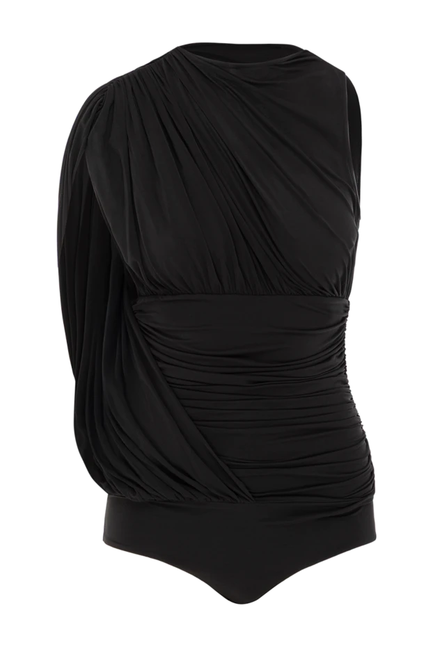 Sheer draped black bodysuit - photo 1