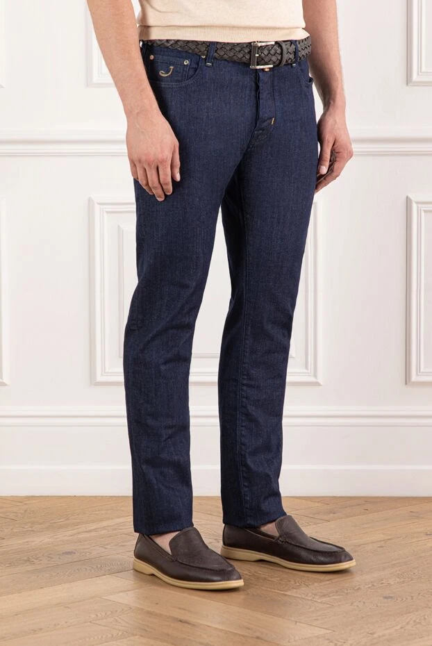 Jacob Cohen джинсы мужские глубокого синего цвета с классической застежкой 190329 - фото 3