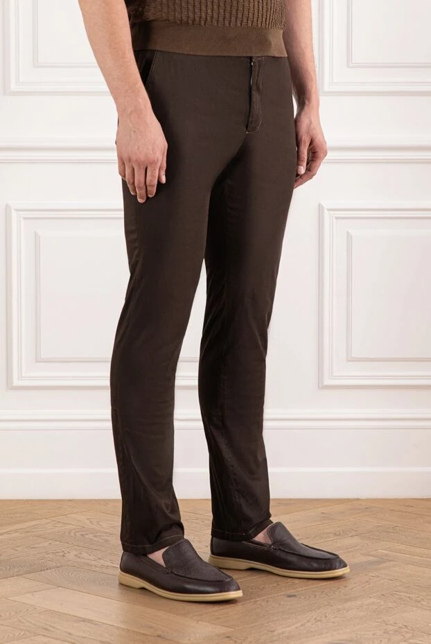 Cesare di Napoli классикалық кесіндісі бар қоңыр ерлер шалбары 190333 - фото 3