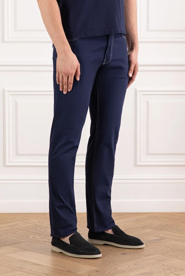 Stefano Ricci джинсы мужские из плотного денима с декоративными светлыми швами 190334 - фото 3