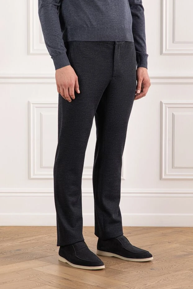 Cesare di Napoli күңгірт көк түсті ерлер шалбары 190343 - фото 3