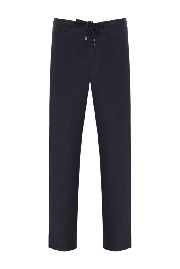 Ерлерге арналған қара-көк түсті жүн және кашемир шалбары, белдік бауы бар
- фото 1