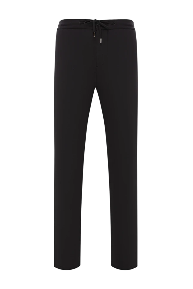 Cesare di Napoli ерлерге арналған қара түсті, белдік белдігі бар ыңғайлы кесілген шалбар 190350 - фото 1