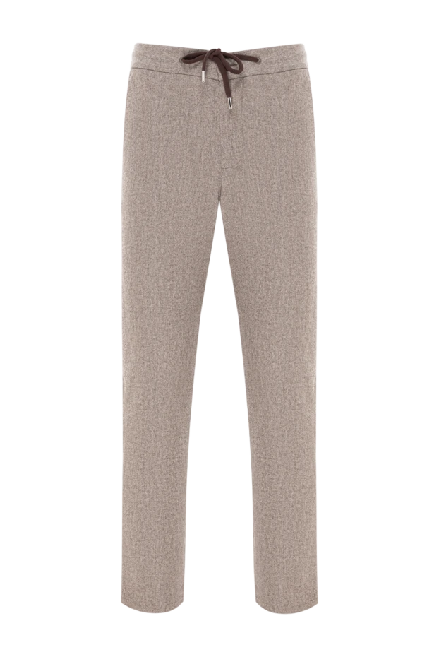 Брюки мужские из шерсти бежевого оттенка с завязкой на талии
- фото 1