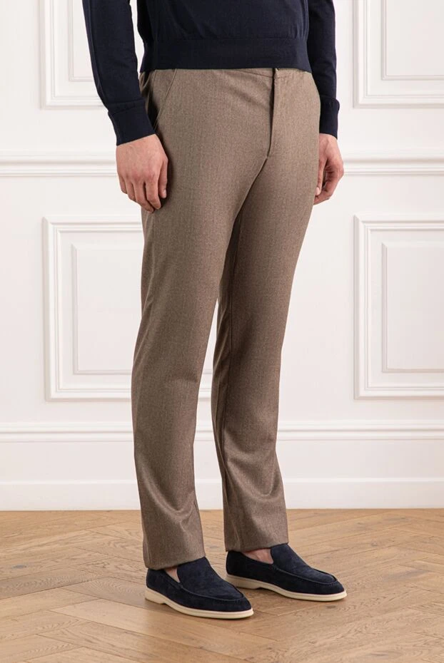 Cesare di Napoli ерлерге арналған шалбар, жүн, қоңыр, ыңғайлы стиль
 190353 - фото 3