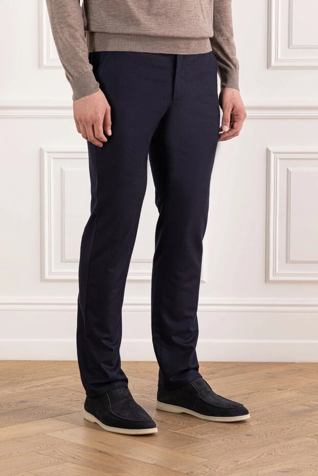 Cesare di Napoli түймелі артқы қалталы ерлер көгілдір түсті түзу шалбар
 190355 - фото 3