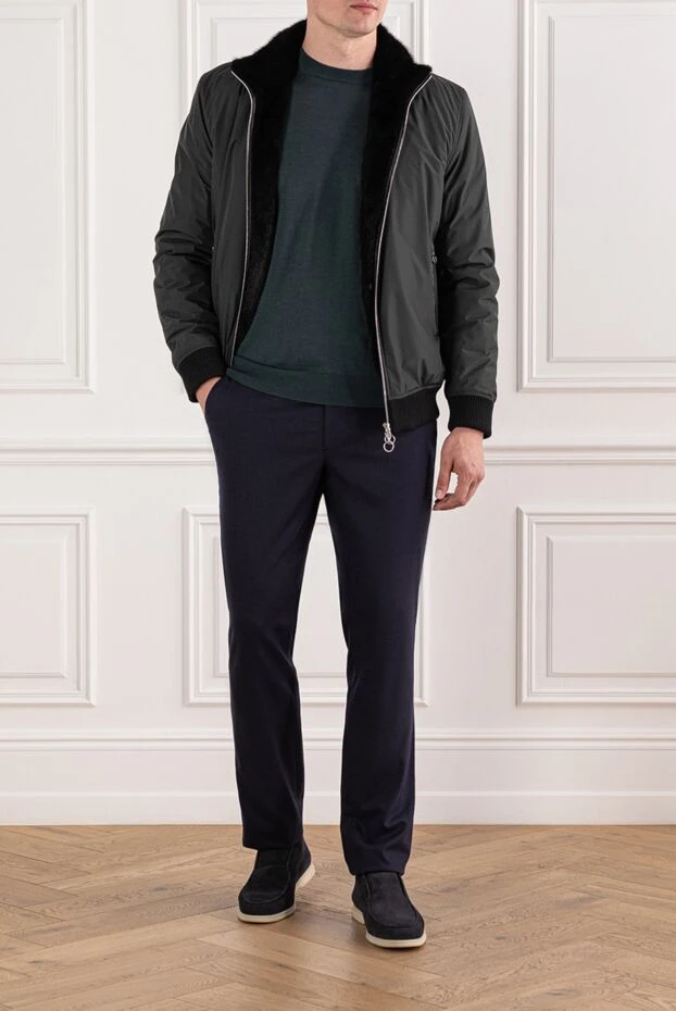 Cesare di Napoli жұмсақ матадан тігілген, ыңғайлы тігілген және бауы бар шалбар 190356 - фото 2