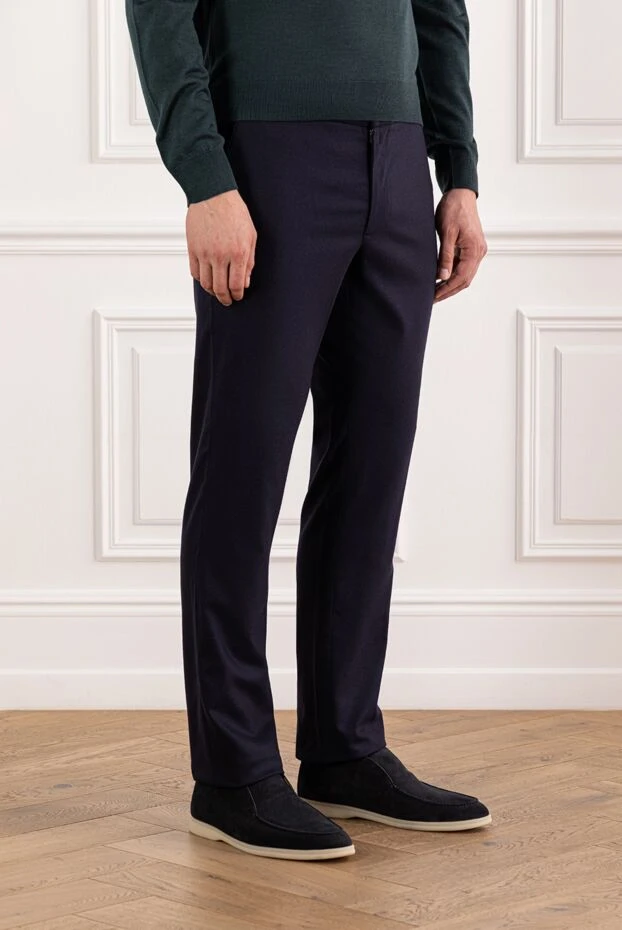 Cesare di Napoli жұмсақ матадан тігілген, ыңғайлы тігілген және бауы бар шалбар 190356 - фото 3