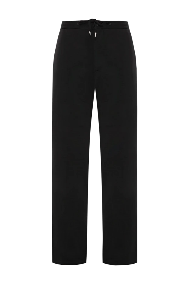 Брюки мужские в синем цвете с завязкой и комфортной посадкой - фото 1