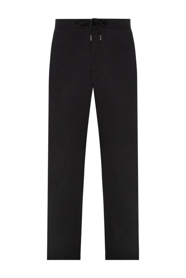 Ерлерге арналған қара жүннен жасалған серпімді белдік және бау бар шалбар - фото 1