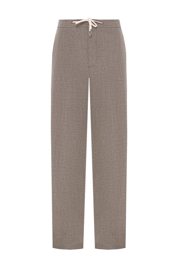 Men's grey-beige wool trousers with drawstring waistband
- photo 1