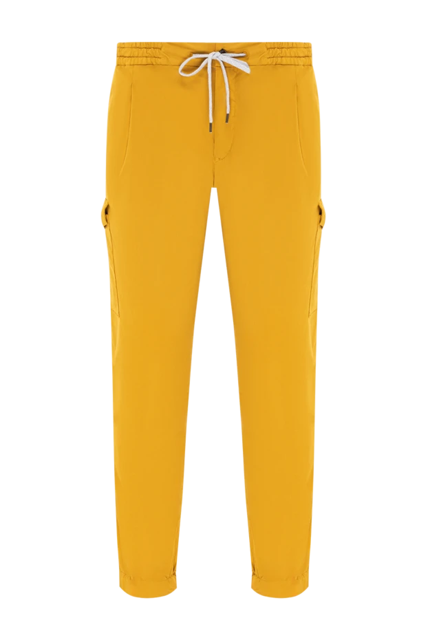 Жамау қалталары бар ерлер шалбары, белбеуі бар сары - фото 1