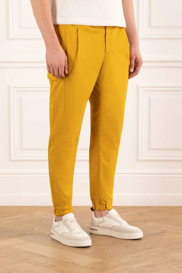 PT01 (Pantaloni Torino) men's trousers with patch pockets yellow with a drawstring belt 190366 - photo 3