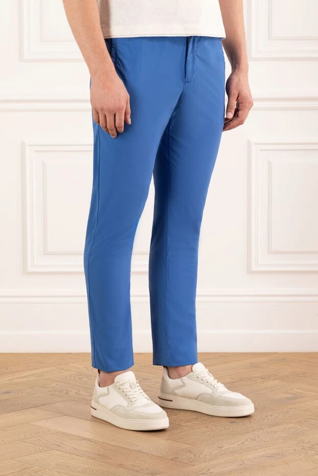 PT01 (Pantaloni Torino) men's blue trousers made of lightweight fabric with a drawstring at the waist 190367 - photo 3
