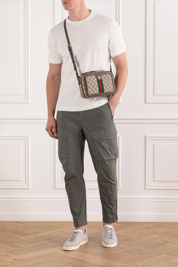 PT01 (Pantaloni Torino) men's green cargo trousers, straight cut, with adjustable waistband
 190369 - photo 2