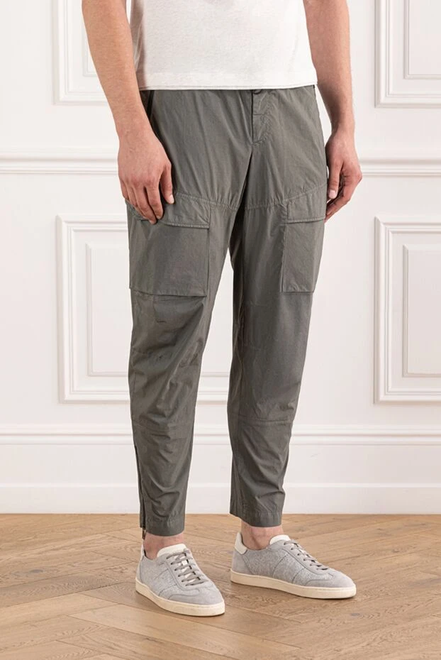 PT01 (Pantaloni Torino) men's green cargo trousers, straight cut, with adjustable waistband
 190369 - photo 3