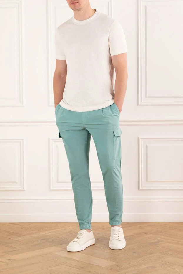 PT01 (Pantaloni Torino) men's mint colored cargo pants with cuffs 190370 - photo 2