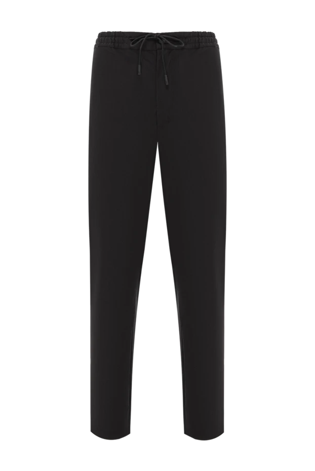 PT01 (Pantaloni Torino) мужские брюки черные однотонные со шнурком на талии 190372 - фото 1