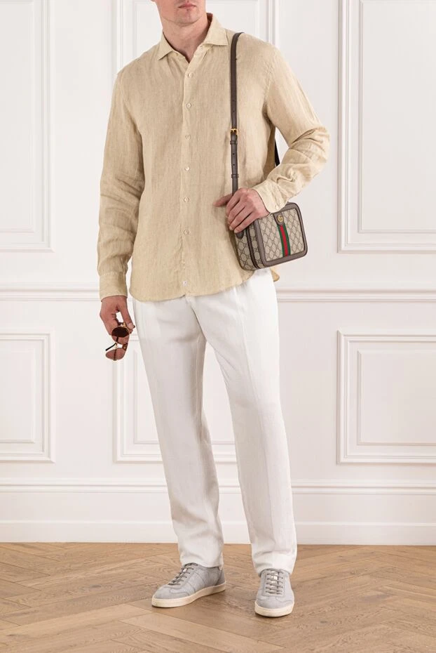 PT01 (Pantaloni Torino) men's white trousers with drawstring and elastic waistband 190375 - photo 2