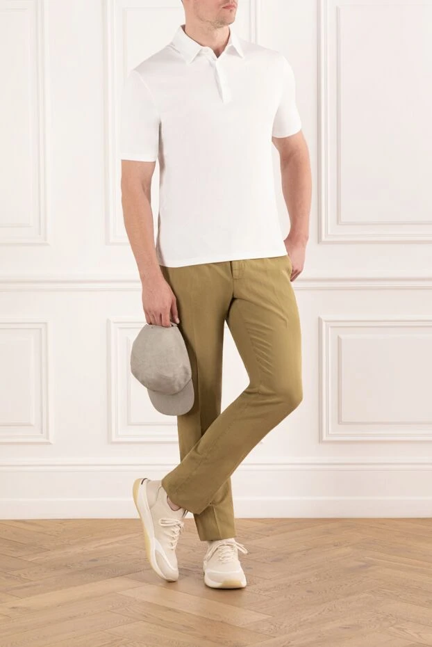 PT01 (Pantaloni Torino) men's cotton trousers brown with button and drawstring fastening 190376 - photo 2