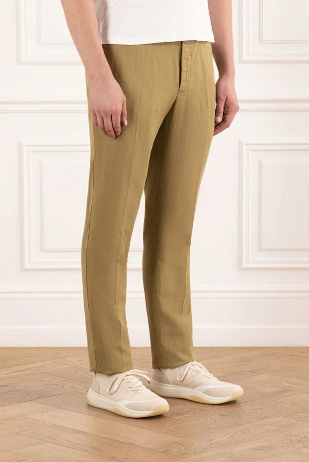 PT01 (Pantaloni Torino) men's cotton trousers brown with button and drawstring fastening 190376 - photo 3