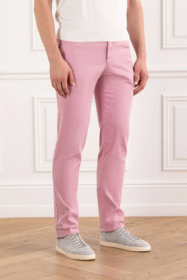 PT01 (Pantaloni Torino) брюки мужские летние розовые с утягивающим шнурком
 190380 - фото 3