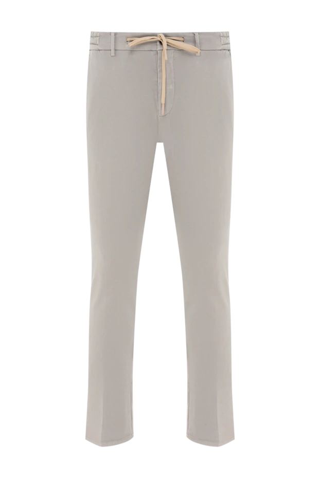 Men's gray trousers of universal style with a drawstring belt - photo 1